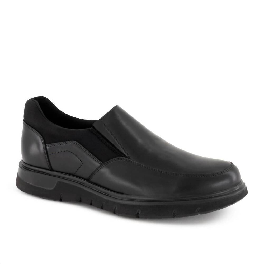 NEW FERRATO men's slip on flat shoes in black